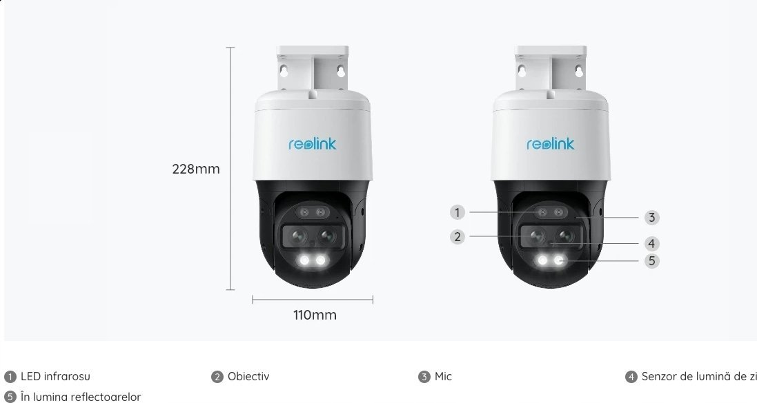 Kamerë IP Reolink P760 TrackMix, 8MP 4K, PTZ Dual Tracking, vizion nate