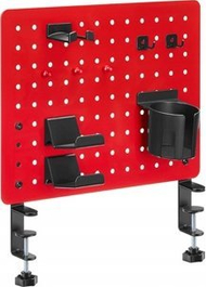 Tabelë organizuese Powerton Pegboard, çelik, e kuqe/zezë Tabelë organizuese Powerton Pegboard, çelik, e kuqe/zezë