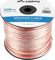 Kabllo altoparlantësh Lanberg, 2x1.5mm², 100m, transparente