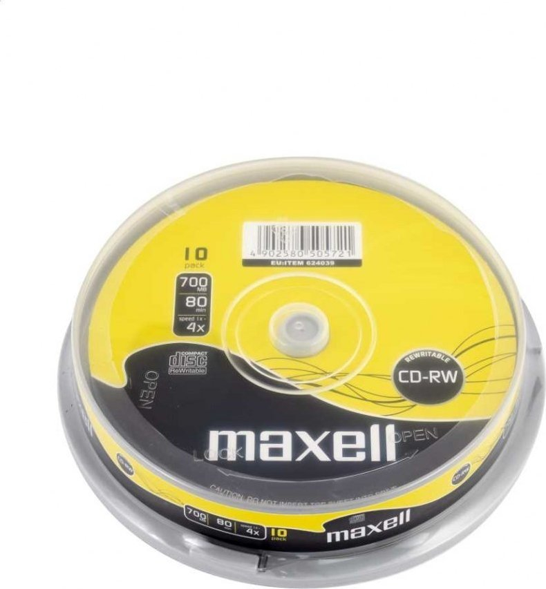 CD-RW Maxell 700MB, 4x, set 10 disqe