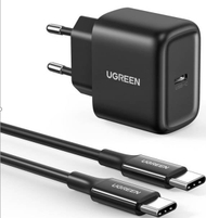 Karikues muri UGREEN CD250, 25W, USB C PD, me kabllo USB C 2m, i zi