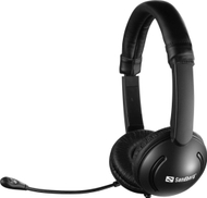 Kufje me mikrofon Sandberg Saver, me kabllo, të zeza