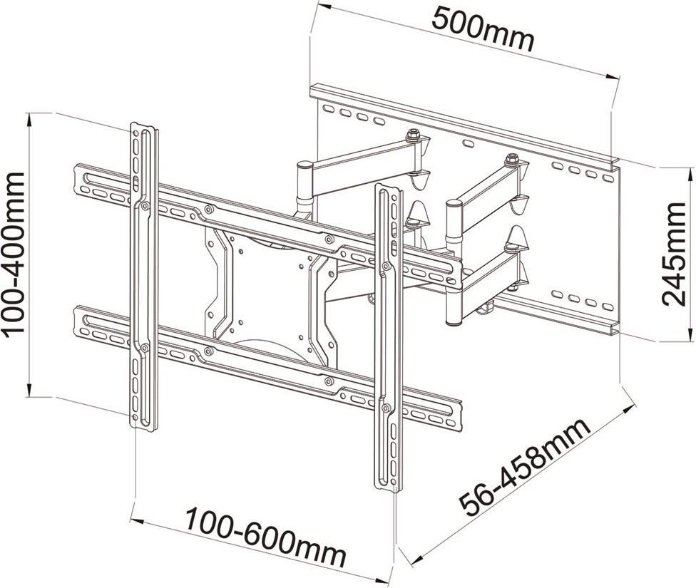 Mbajtëse muri për TV Art AR-87, 40"-80", 60 kg, e zezë