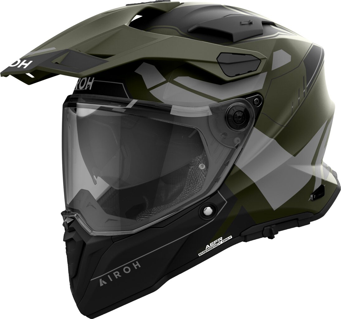 Helmetë adventure Airoh Commander 2 Reveal, karbon kompozit, A3S kundër avullimit, matt ulli gri e zezë, XL