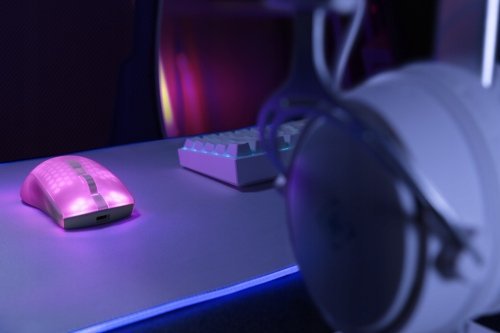 Maus gaming DELTACO GAMING WM89, wireless, 10000DPI, i bardhë transparent