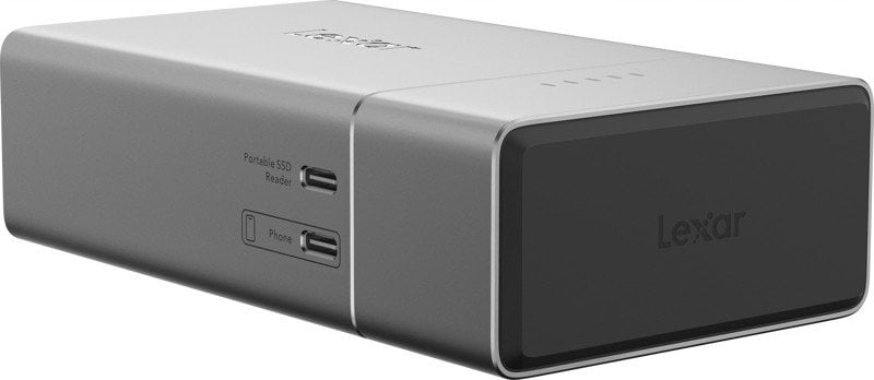 Dock Lexar Professional Workflow Go, 2x USB C, bateri 5000 mAh, argjendtë