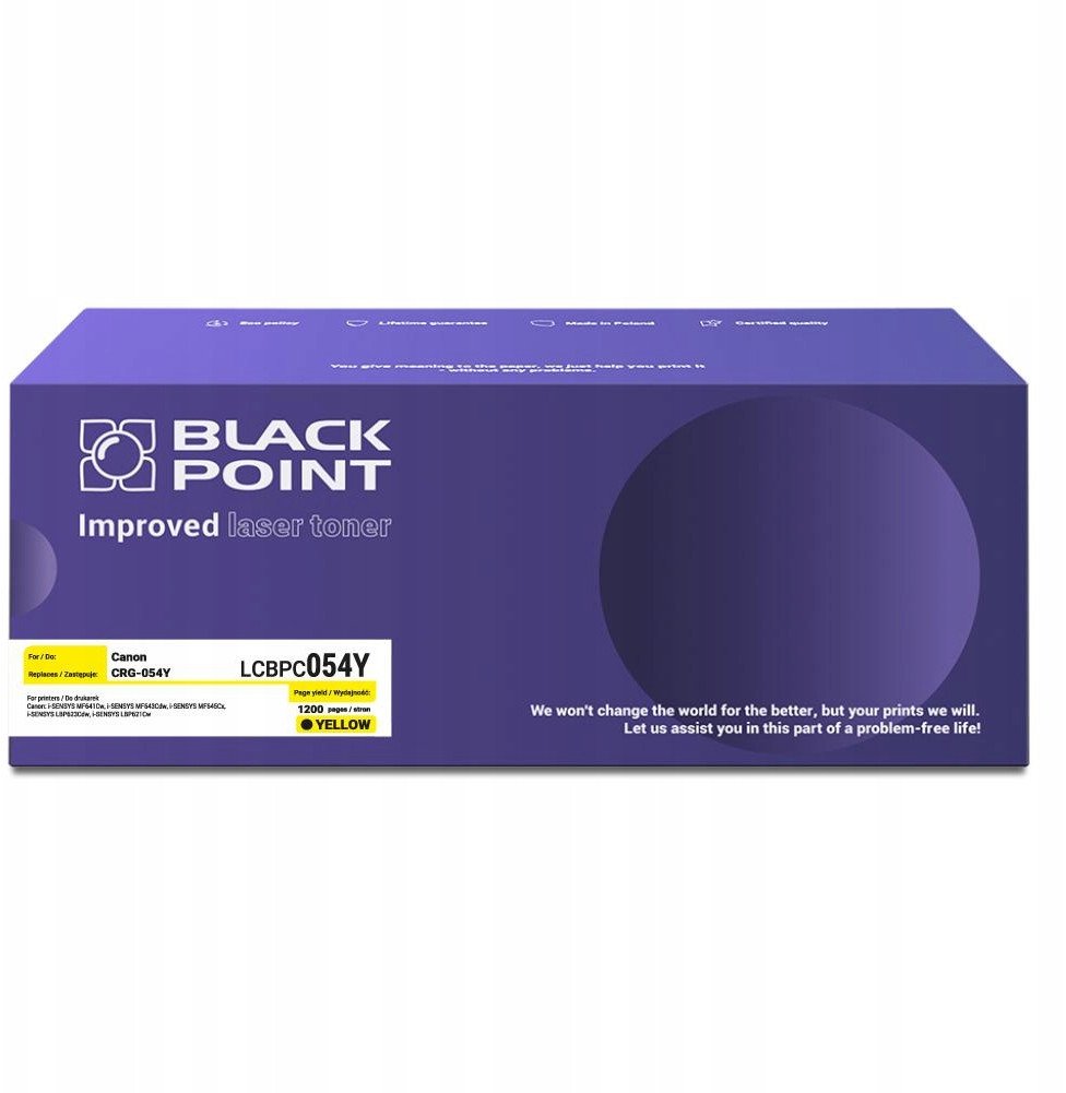 Toneri Black Point LCBPC054Y, zëvendësues për Canon CRG-054Y, e verdhë
