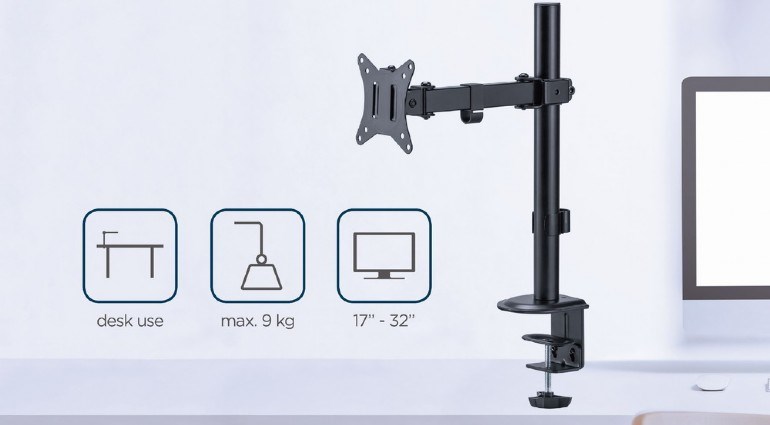 Mbajtës për monitor Gembird MA-D1-03, 17”-32”, i zi