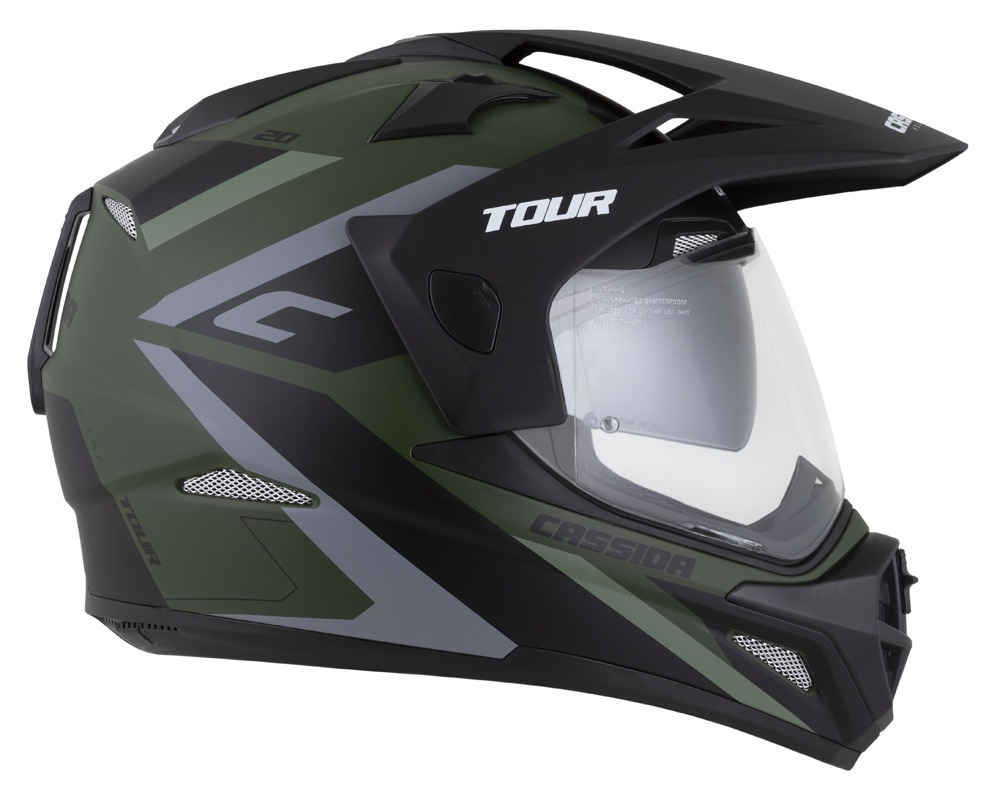 Helmetë moto CASSIDA Tour 2.0 X-tra, ECE 22.06, Pinlock ready, jeshile mat gri e zezë