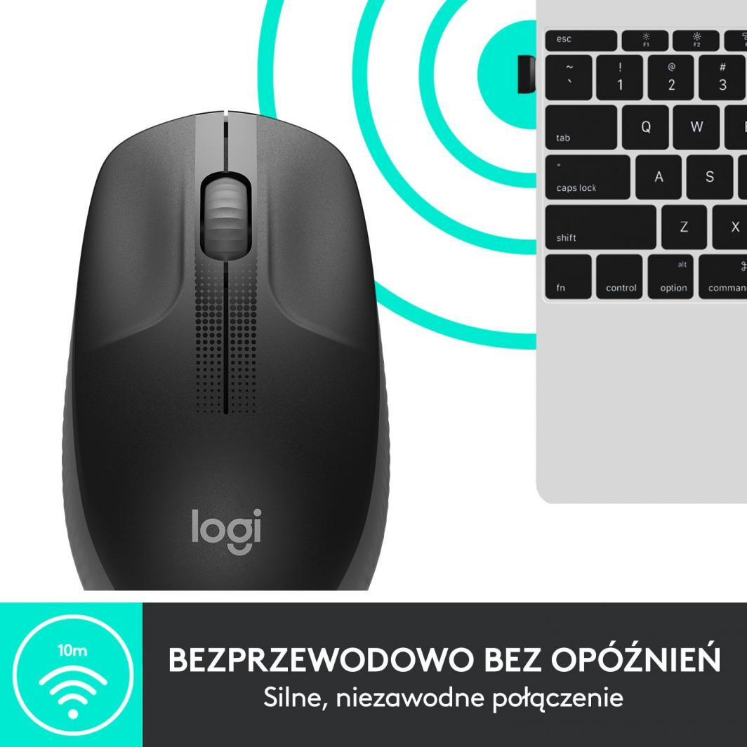 Maus Full-size Logitech M190(910-005905), Wireless, i zi