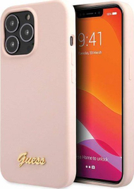 Mbulesë telefoni Guess GUHCP13XLSLMGLP, për iPhone 13 Pro Max 6.7", silikon, rozë e çelët