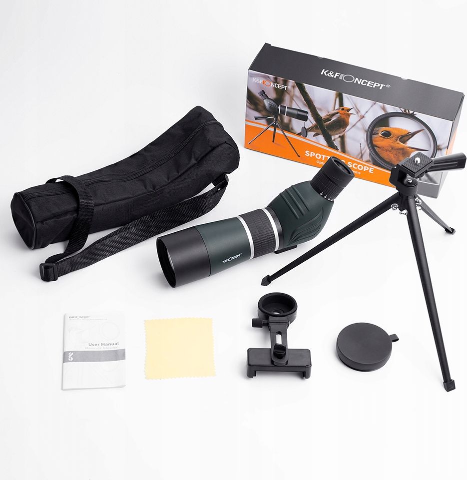 Teleskop monokular K&amp;F Concept KF33.033, 20-60x, lente 60 mm BAK-4, i errët