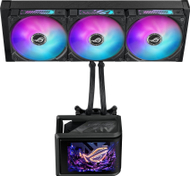 Ftohës likuid AIO për procesor ASUS ROG Ryuo IV SLC 360 ARGB, 360mm, ekran 6.67" AMOLED, i zi