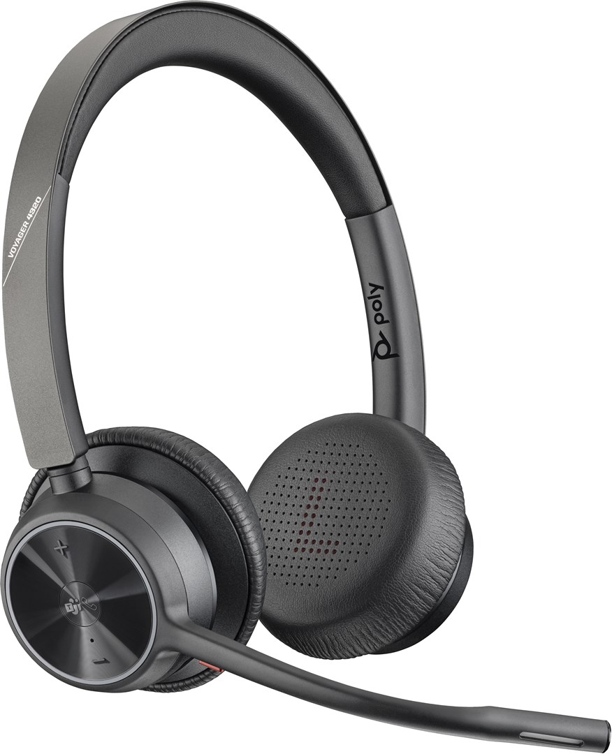 Kufje Poly Voyager 4320 UC, Bluetooth, USB-A, 50m rreze, të zeza