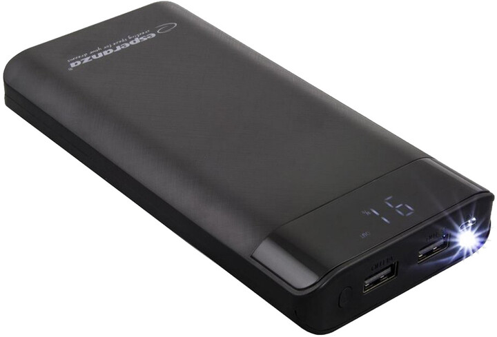 Powerbank Esperanza EMP120K PHOTON, 17400 mAh, e zezë