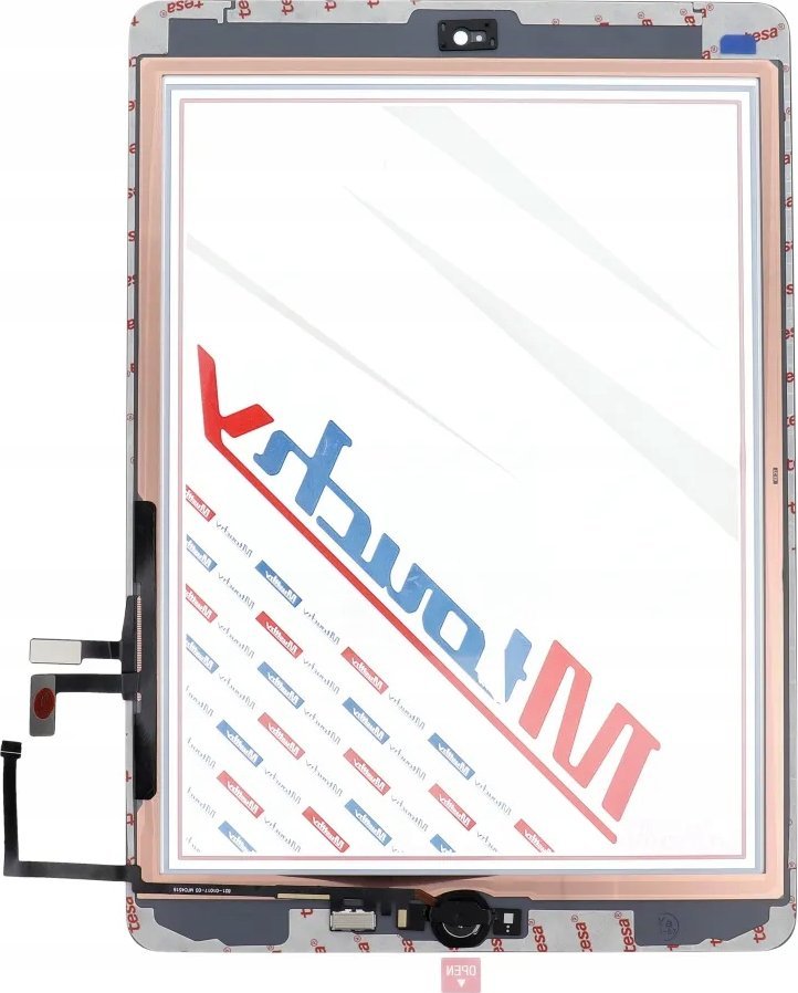 Стакло со екран на допир MUSTTBY за iPad 5, со копче Home, бело