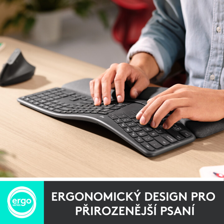 Tastierë wireless Logitech ERGO K860,	grafit (US)
