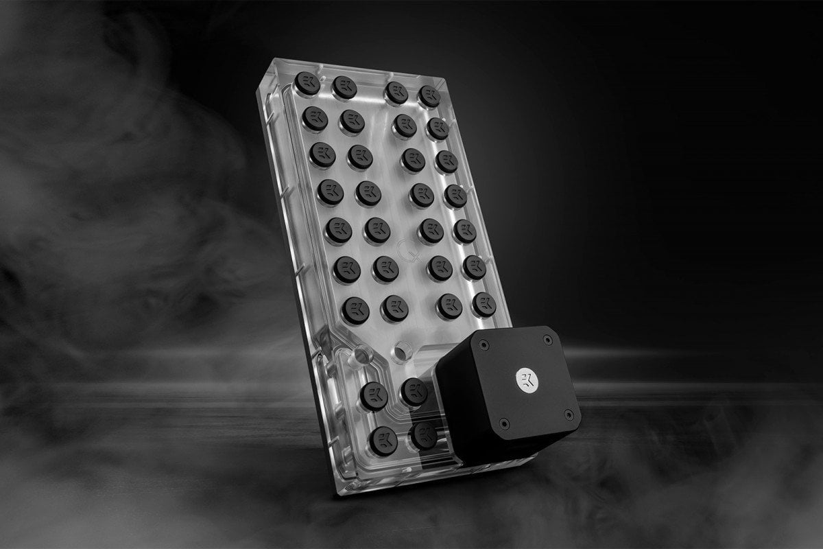 Distroplate për ftohje me ujë EK Water Blocks EK QuantumX Loophole D5 PWM, 280mm, me pompë D5, e zezë