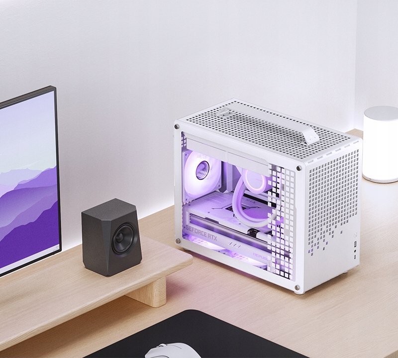 Kuti PC Jonsplus Z20, Micro ATX, me dorezë bartëse, e bardhë