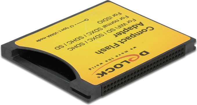 Përshtatës Delock Compact Flash në SDHC, i zi