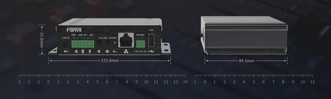 Gateway audio Fanvil PA3, 10 100 Mbit/s, kompakt, i zi