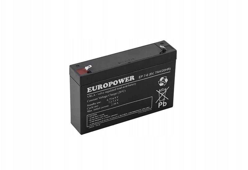 Bateri EUROPOWER EP7-6, 6V, 7Ah, e zezë