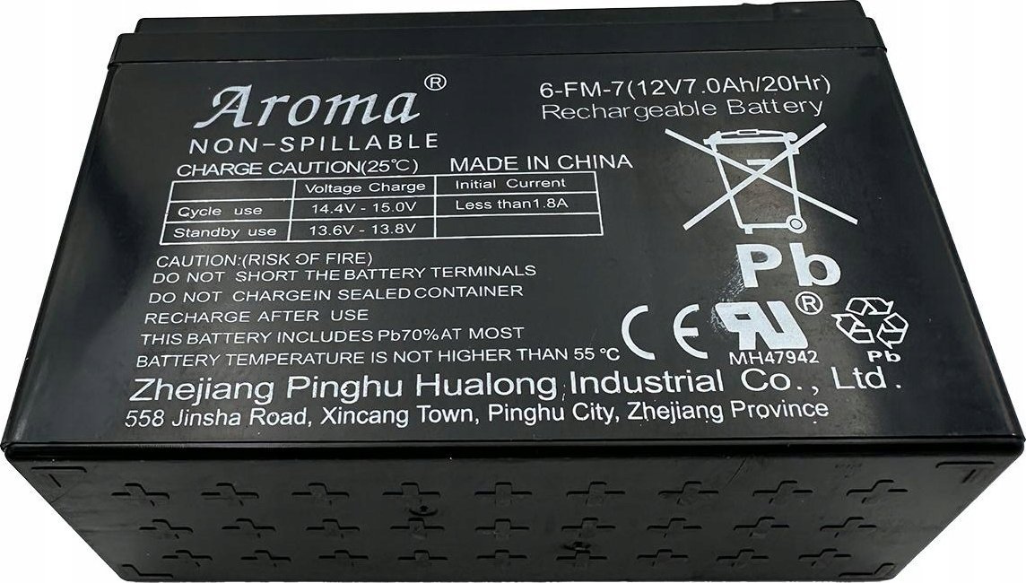 Bateri Aroma 12V 7Ah, xhel, e zezë