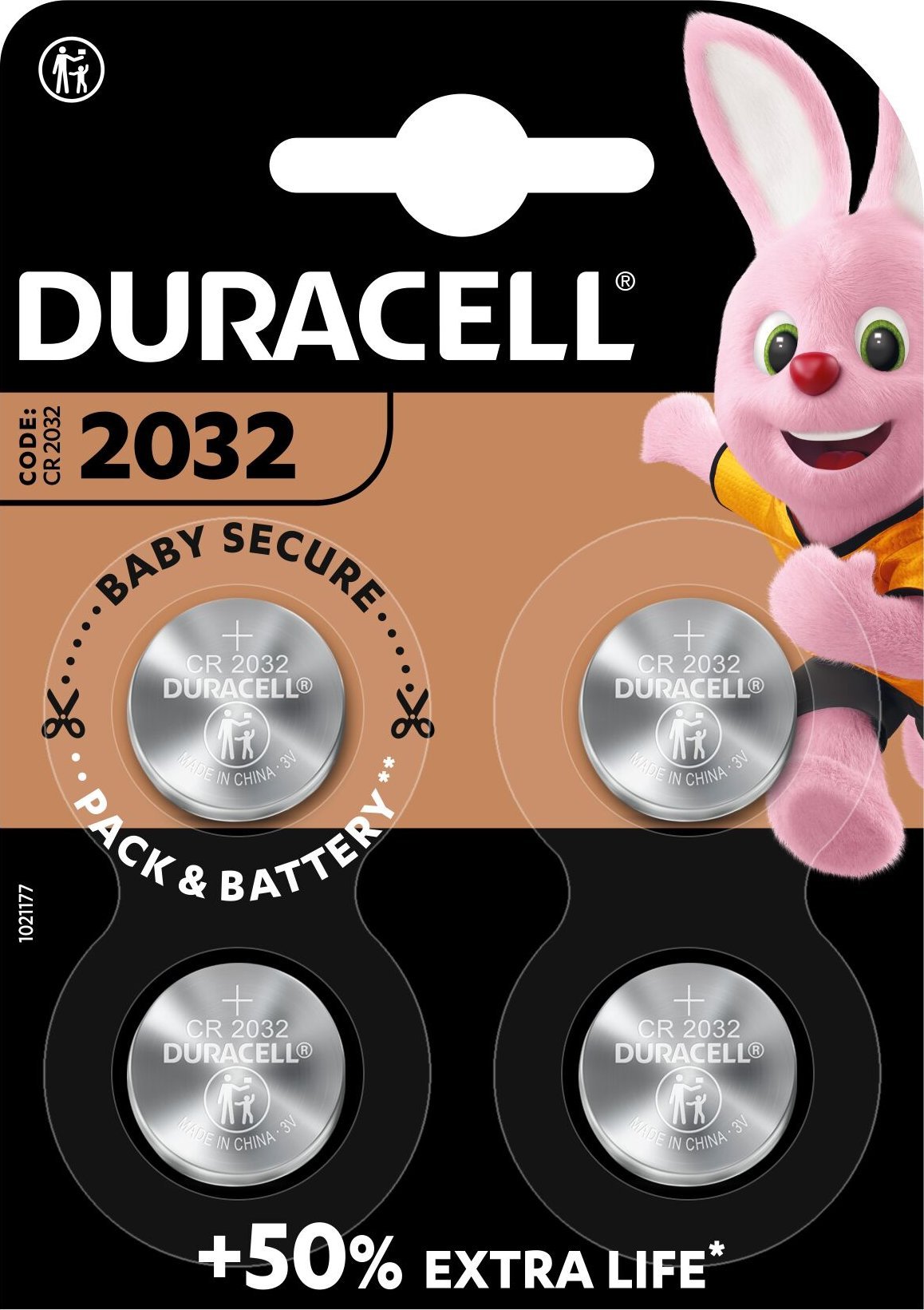 Bateri litiumi Duracell 2032, paketim 4 copë, 3V