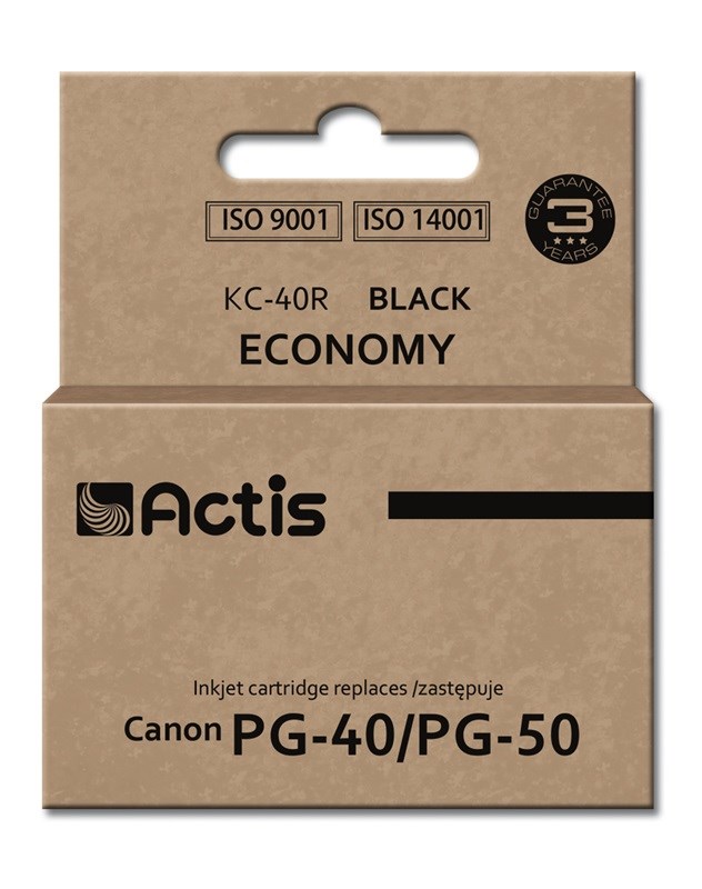 Ngjyrë për printer Actis KC-40R (zëvendësim për Canon PG-40/PG-50), 22 ml, e zezë