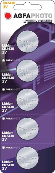 Литиум батерија Agfa CR2430, 3V, пакување 5 парчиња
