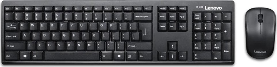Komplet tastierë dhe maus Lenovo 100 Wireless Combo GX30L66303, pa tela, USB nano receiver, i zi
