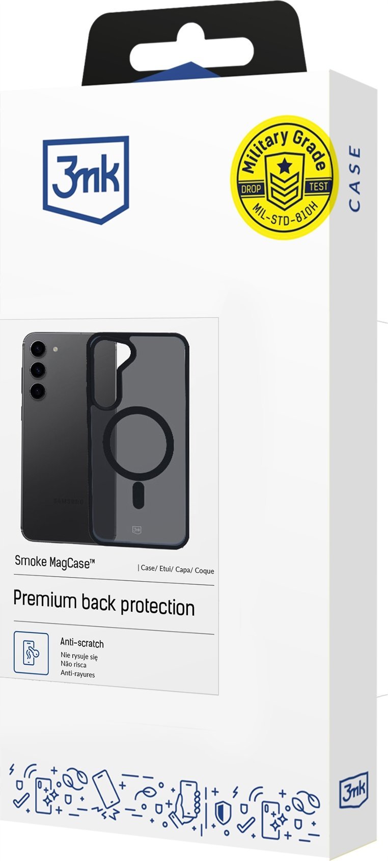 Kuti mbrojtëse ESR Smoke MagCase për Samsung Galaxy S23, MagSafe, e tejdukshme gri