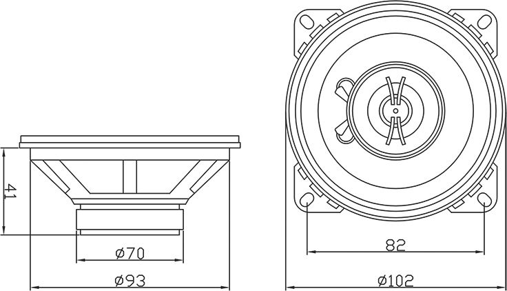 Звучници за автомобил Blow 30-601, 4\", 100W, коаксијални, црни