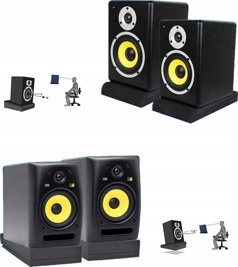 Pad akustik për bokse Mozos MOZOS ISOPAD-M, set 2 copë, për studio monitorë 5"-5.5", gri e errët