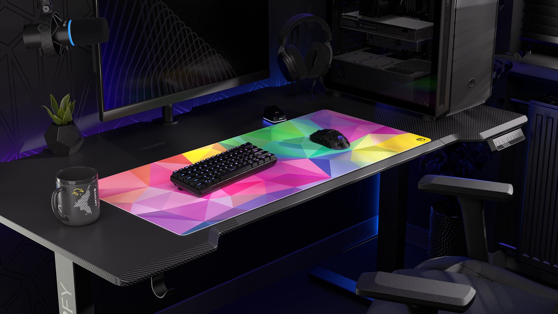 Mouse pad gaming ENDORFY Crystal Spectrum XL, 900x400mm, shumëngjyrësh