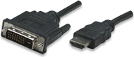 Kabllo Manhattan HDMI - DVI-D, 3m, e zezë