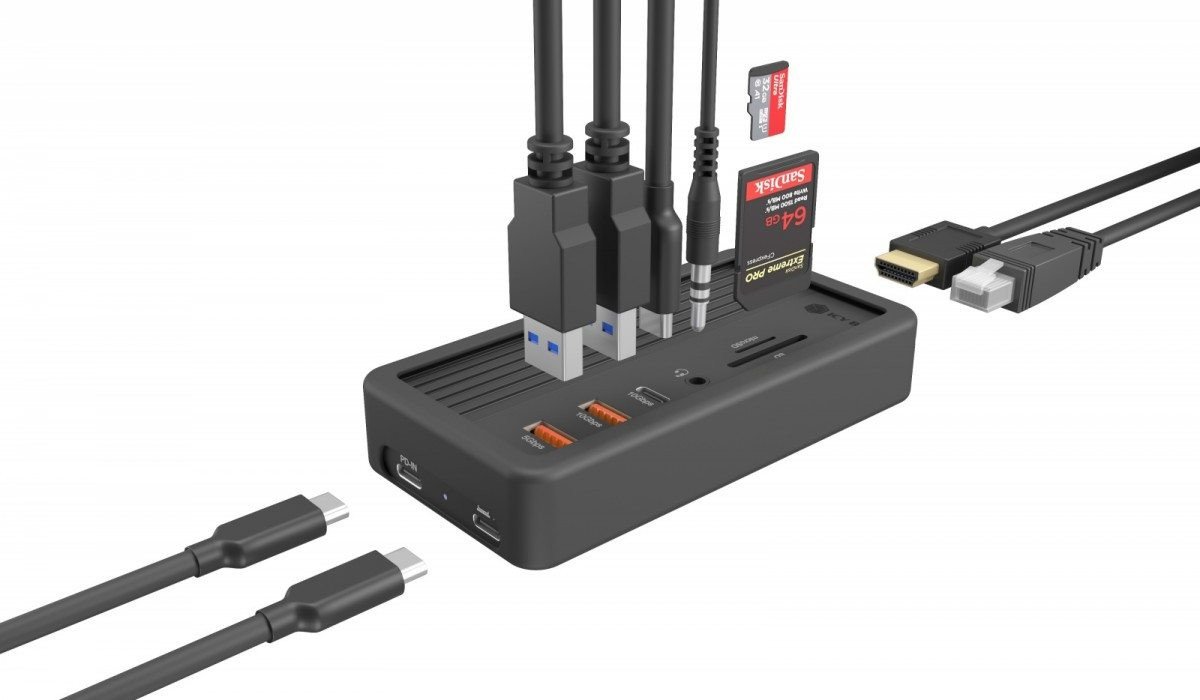 Докинг станица ICY BOX IB-DK4072M-CU31, 10 во 1, M.2 NVMe SSD, сива