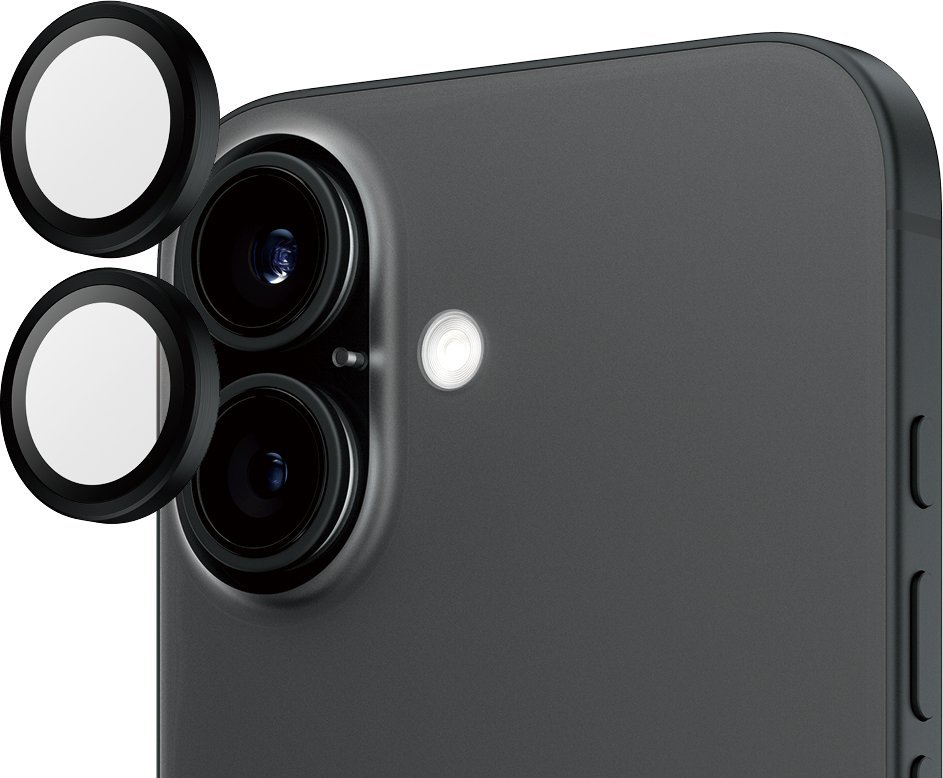 Mbrojtës kamere PanzerGlass Hoops, për iPhone 16 dhe 16 Plus, i zi