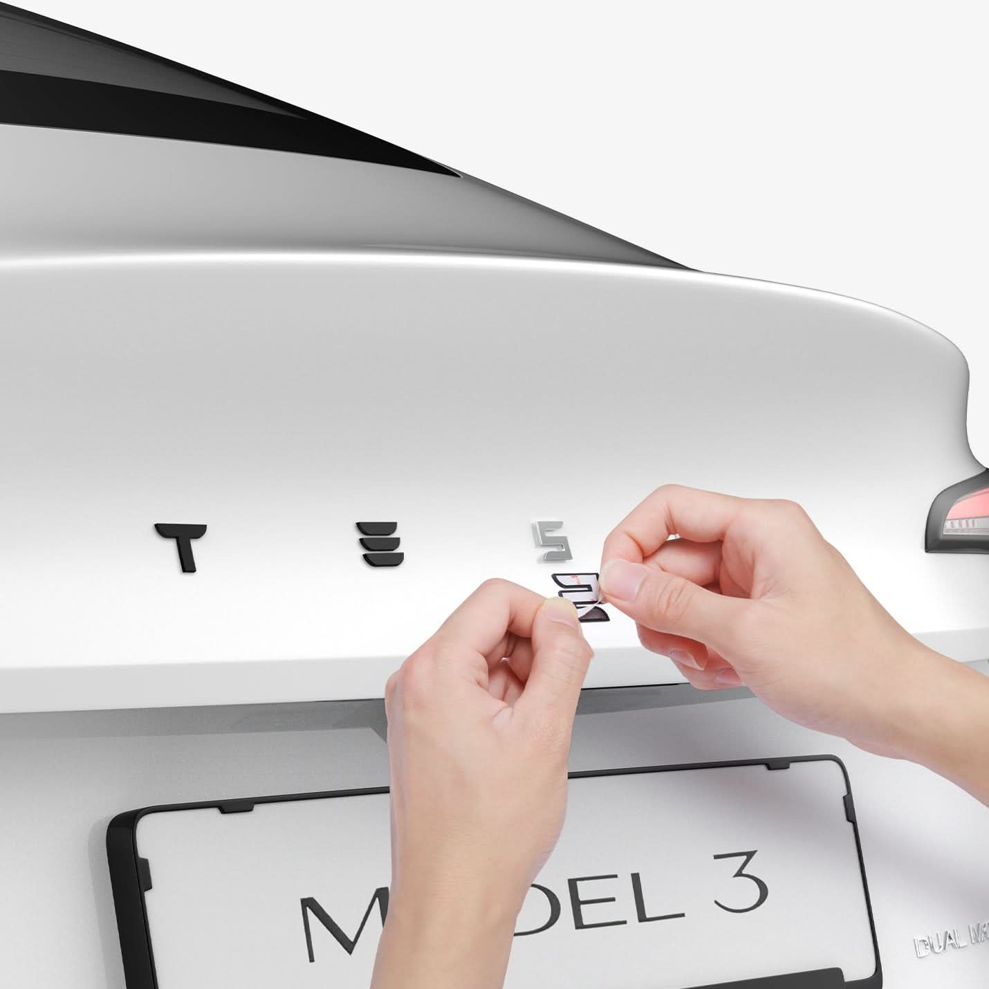 Mbulesë emblemë Spigen, Tesla Model 3 2024, mbulim i plotë, e zezë