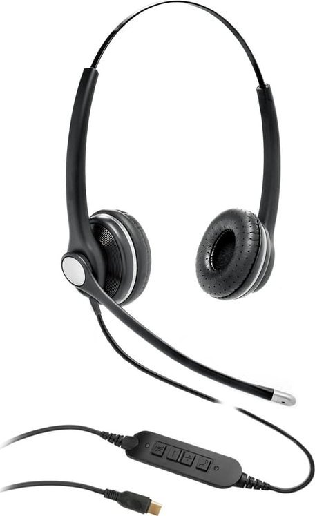 Kufje Estuff GLB240450, me kabllo, për zyrë dhe call center, të zeza