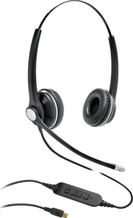 Kufje Estuff GLB240450, me kabllo, për zyrë dhe call center, të zeza