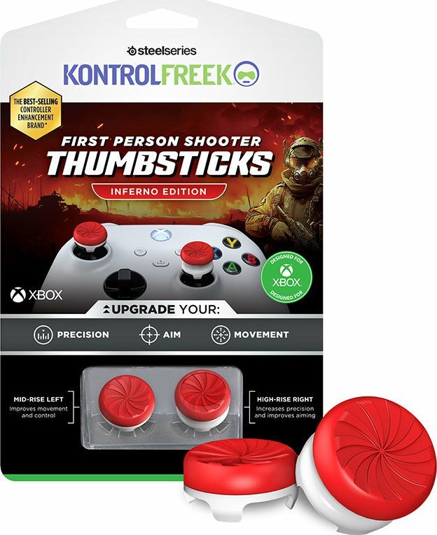 Thumbsticks për gamepad KontrolFreek Inferno Edition, për Xbox Series X, komplet performance, të kuqe dhe të bardha