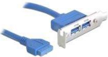 Panel i pasmë për kasë DeLock USB 3.0, i kaltër