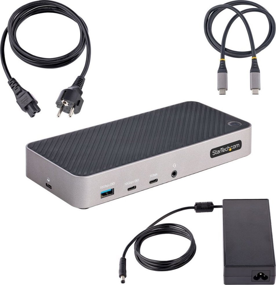 Docking station StarTech.com 116E USBC DOCK, USB C, 3 monitorë 4K HDMI DP, PD 100W, i zi