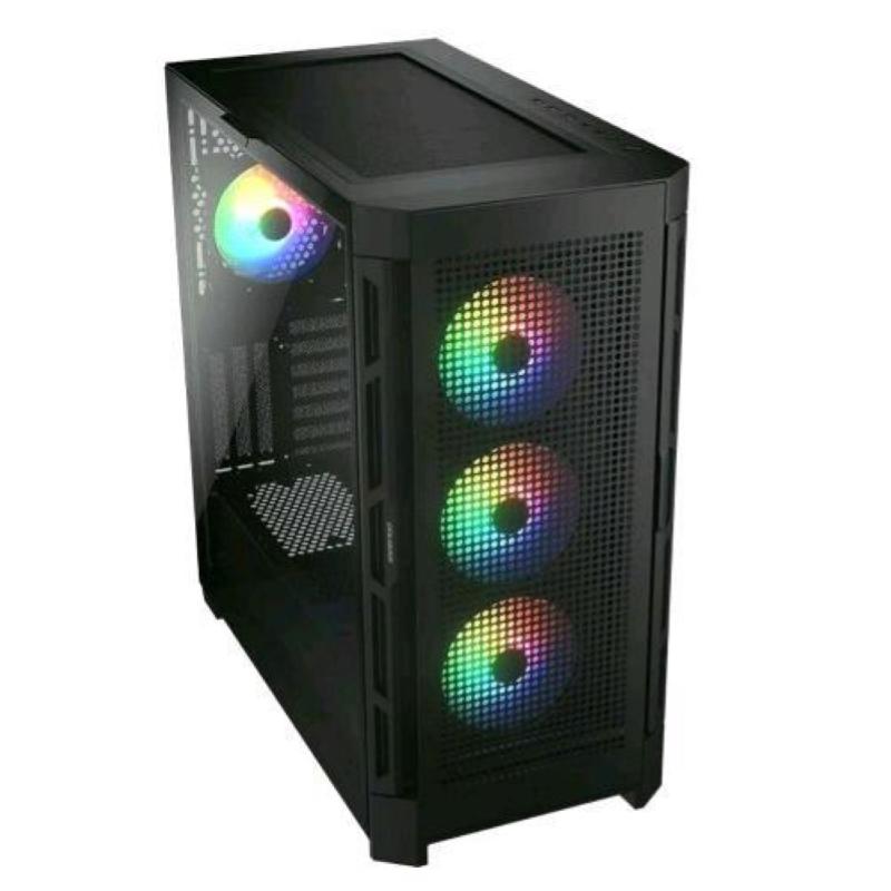 Kase PC Cougar Airface Pro RGB, MIDI Tower, xham i temperuar, 4 ftohës ARGB, e zezë