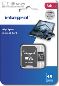 Kartë Integral UltimaPro MicroSDXC 64GB Klasa 10 UHS-I/U3 A1 V30 (43180-uniw)