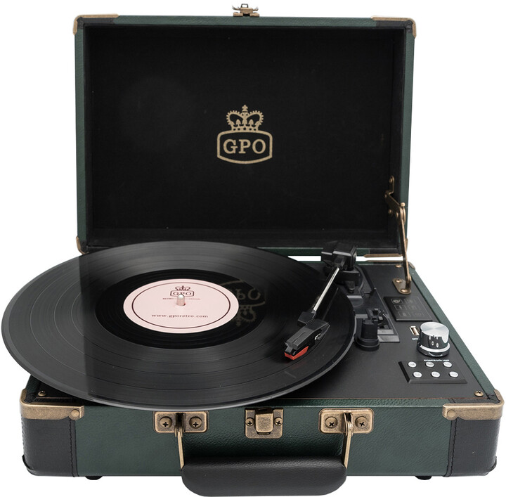 Gramafon Retro GPO Ambassador, i gjelbër / zi