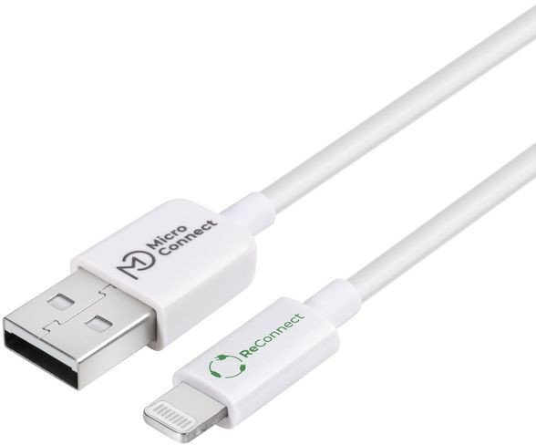 Kabllo Lightning Microconnect ECO LIGHTNING1, 1m, USB A 2.0, e bardhë