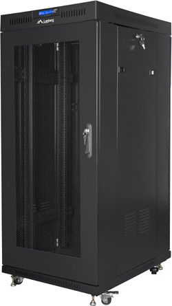Кабинет за мрежа Lanberg стоечки 19", 22U, со вентилатори, црн