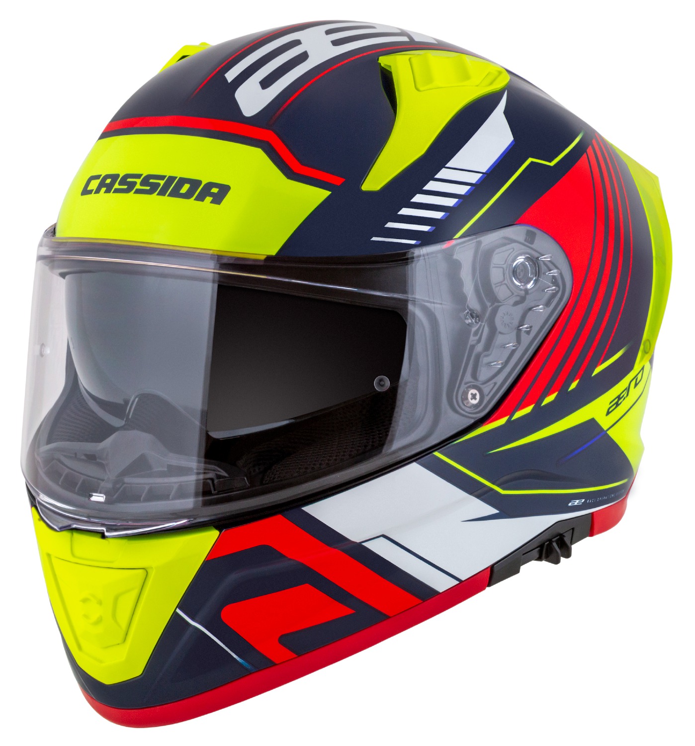 Helmetë moto CASSIDA Aero Drome 2026, full face, vizor diellor, shumëngjyrëshe